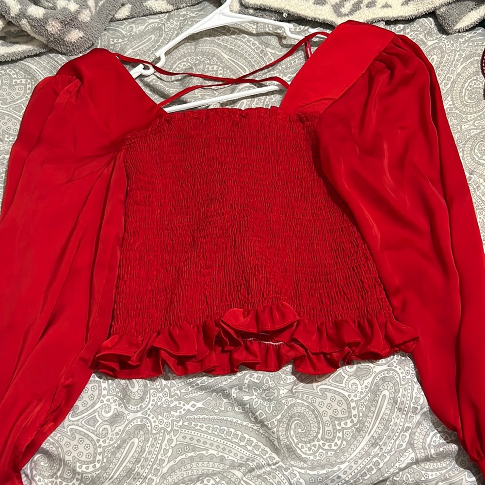 Long sleeve crop top.